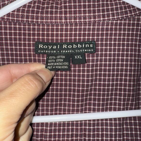 Royal Robbins Red Plaid Long Sleeve Button Up Men’s Shirt Size XXL 100% Cotton - Picture 3 of 7